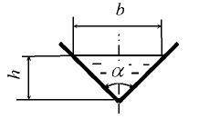 Вода движется в треугольном лотке с расходом Q = 30 л/с