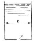 Определить, какой объем воды W был налит в цилиндрический бак диаметром D = 1м