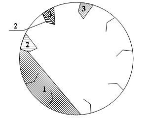 Схема поперечного сечения барабана