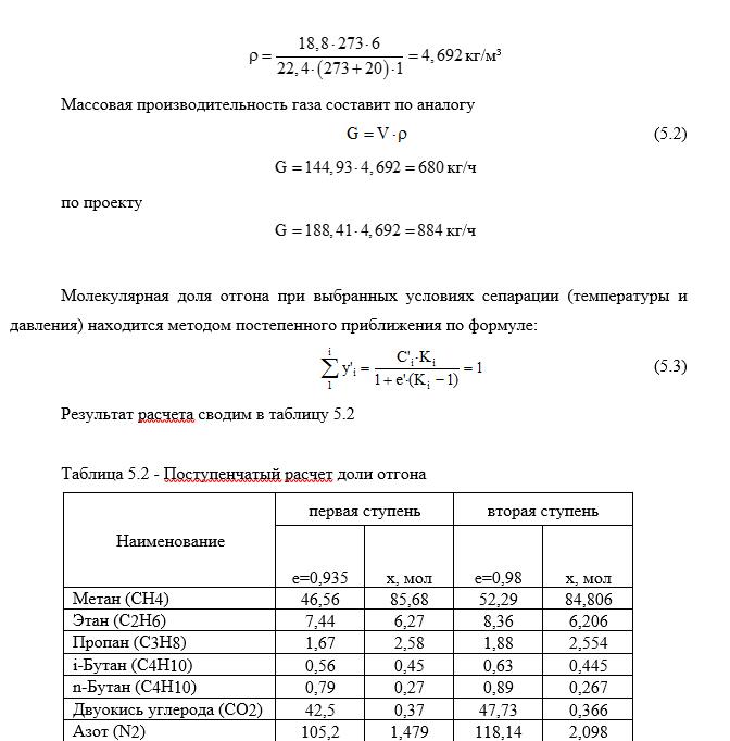 Материальный баланс установки ЛПУМГ