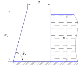 Глубина воды перед подпорной стенкой – h, коэффициент трения кладки о грунт
