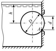 Круглое отверстие перекрывается металлическим шаром диаметром D = 1,5d и плотностью